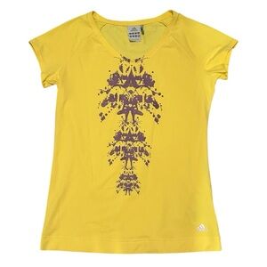 Adidas Climalite Women’s Workout T-Shirt Yellow Purple Size M New